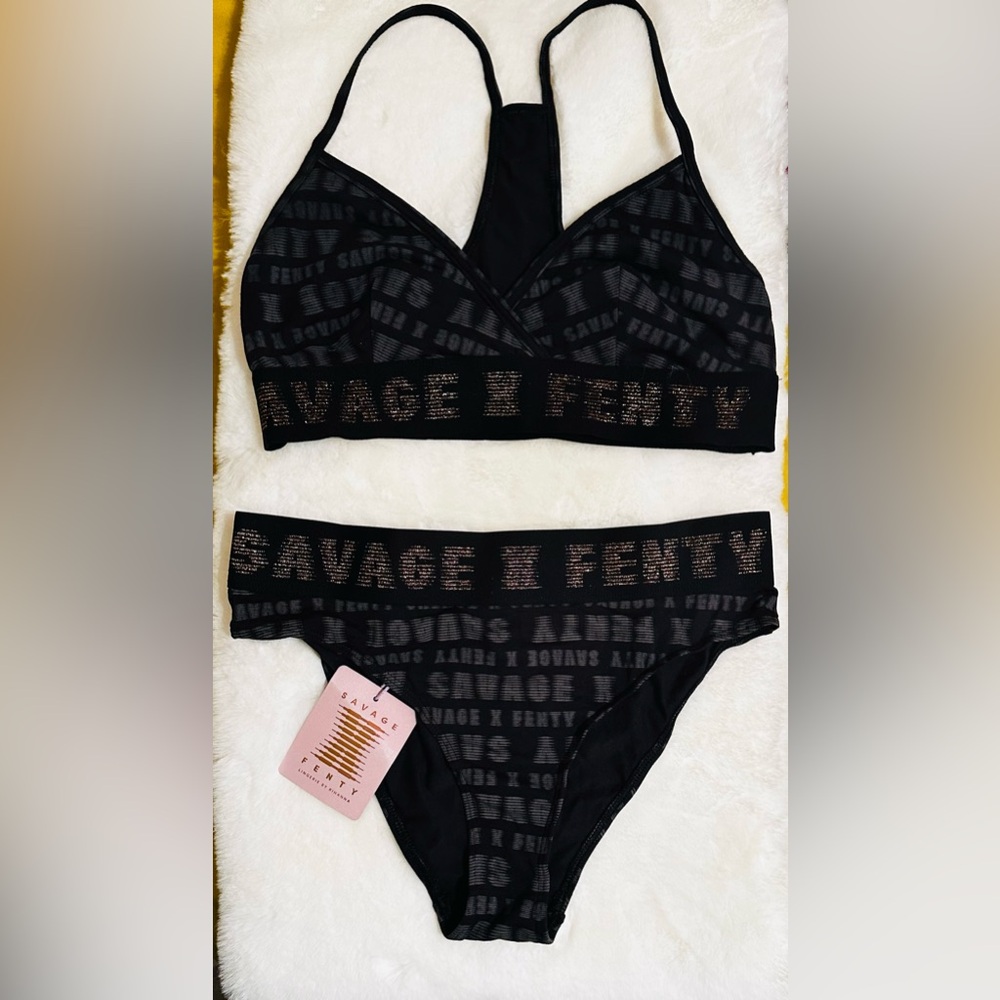 SAVAGE X FENTY BY RHIANNA Bralette Size S & High-Leg Bikini Size S Set